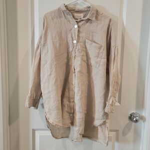 Cleobella Oversized Linen Shirt Size Small